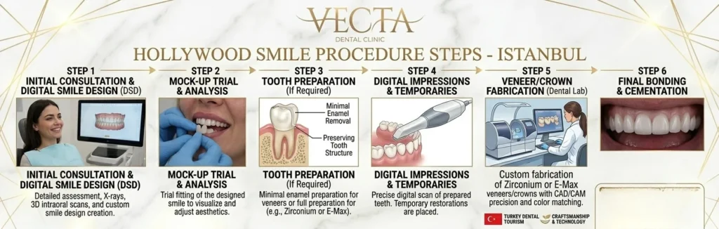 Step-by-step digital smile design and veneer placement process