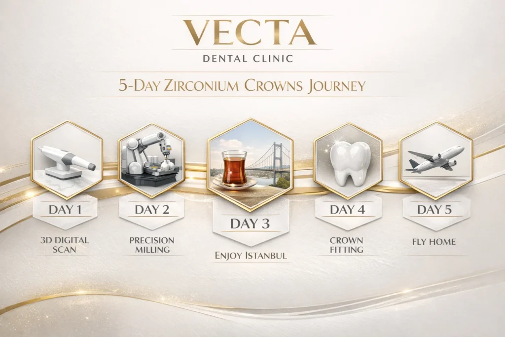 5-day travel and restorative zirconium dental crowns itinerary in Turkey